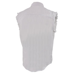 Milwaukee Leather DM4006 Men's White Lightweight Sleeveless Denim Shirt