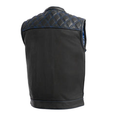 FIM693-QLT-Downside Men's Motorcycle Leather Vest