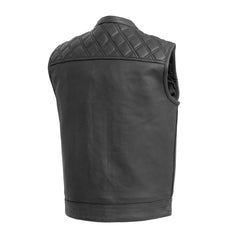 FIM693-QLT-Downside Men's Motorcycle Leather Vest