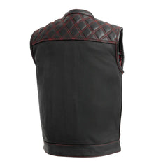 FIM693-QLT-Downside Men's Motorcycle Leather Vest