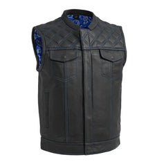 FIM693-QLT-Downside Men's Motorcycle Leather Vest