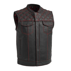 FIM693-QLT-Downside Men's Motorcycle Leather Vest