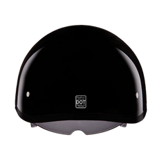 DS8-A D.O.T. Daytona Skull Cap W/ Inner Shield- Hi-Gloss Black