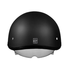 DS8-B D.O.T. Daytona Skull Cap W/ Inner Shield- Dull Black