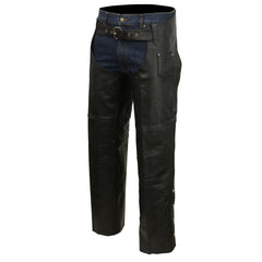 Event Biker EL1117BO Black Real Premium Leather Motorcycle Chaps for Men - Premium Leather Riding Chaps