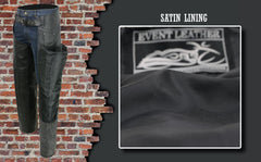 Event Biker EL1117BO Black Real Premium Leather Motorcycle Chaps for Men - Premium Leather Riding Chaps