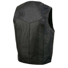 Event Leather EL1310GO Men's Classic Western Style Snap Button Black Motorcycle Riders Leather Vest