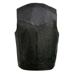 Event Leather EL1310GO Men's Classic Western Style Snap Button Black Motorcycle Riders Leather Vest