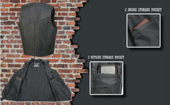 Event Leather EL1310GO Men's Classic Western Style Snap Button Black Motorcycle Riders Leather Vest