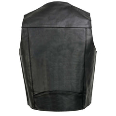 Event Leather EL5310 Men's Classic Black Leather Vest with Snap Button Closure