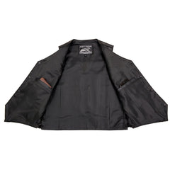 Event Leather EL5315 Men's Black Motorcycle Riders Leather Vest for Men w/ Side Lace- Riding Club