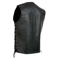 Event Leather EL5360TALL Men's Side Lace Vest with Denim Style Pockets Tall Sizes