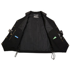 Event Leather EL5391 Men's Tall Sizes Black Leather 10 Pocket Side Lace Vest