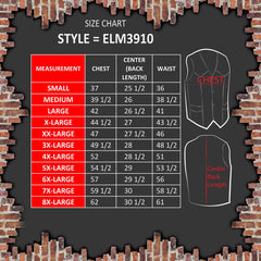 Event Leather ELM3910 Men's Black Motorcycle Leather Riders Club Style Vest w/ Dual Closure