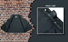 Event Leather ELM3920 Men's Black Leather Pre-Patched Bikers Vest w/ 6 Pockets - 23 Patches and Side Laces