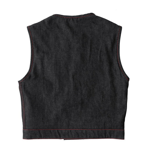 FIM6019L-DM-Ember Men's Motorcycle Denim Vest