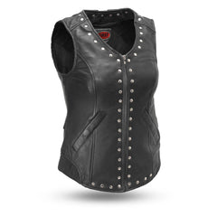 FIL575SDM-Empress Women's Motorcycle Leather Vest