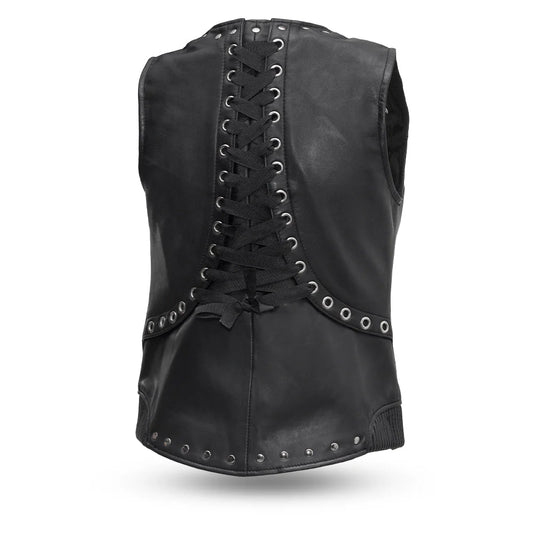 FIL575SDM-Empress Women's Motorcycle Leather Vest