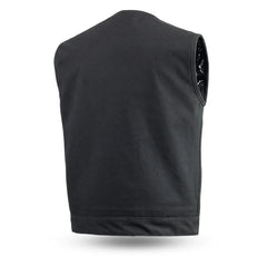 FIM633CNVS-BLK-Fairfax V2 Men's Motorcycle Canvas Vest