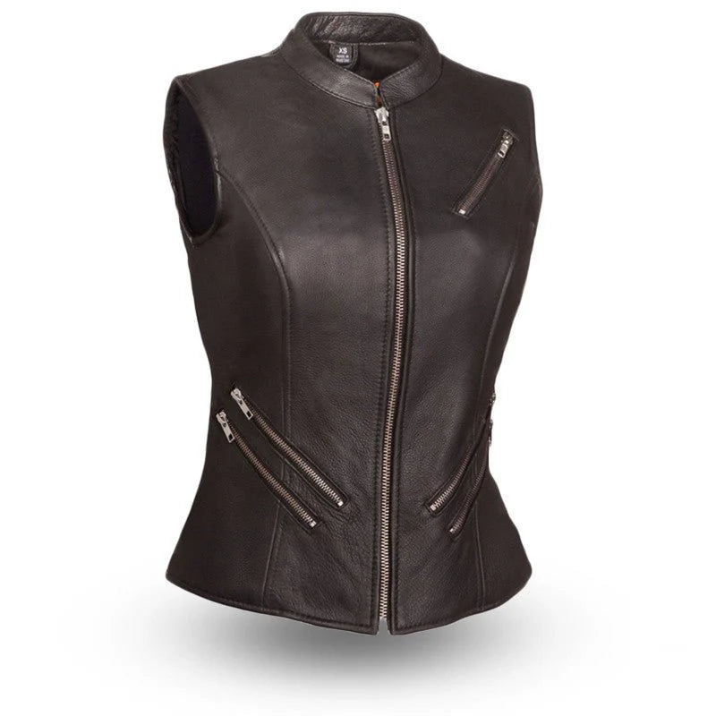 FIL512NOC-Fairmont Women's Motorcycle Leather Vest