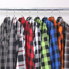 Hot Leathers FLM2008 Men's Brown Black and White Long Sleeve Flannel Shirt