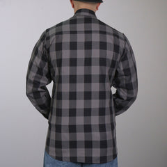 Hot Leathers FLM2001 Men's Black and Gray Long Sleeve Flannel Shirt