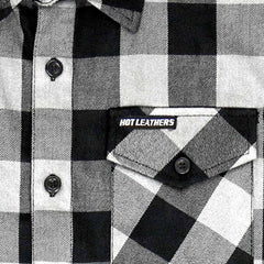 Hot Leathers FLM5202 Men's Black and White Sleeveless Flannel Fringe Shirt