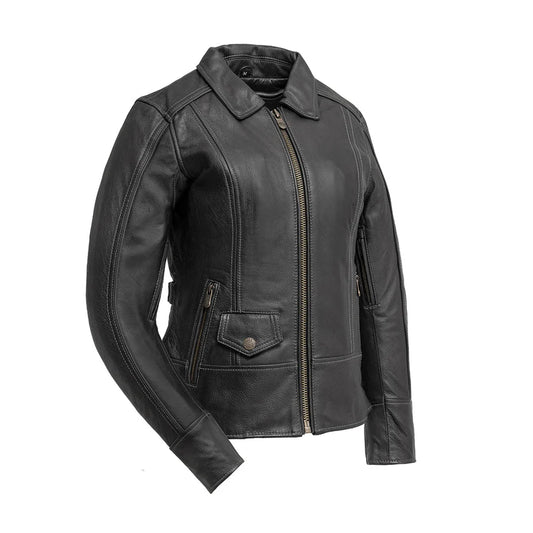 FIL174CDMZ-BL-Free Spirit - Women's Motorcycle Leather Jacket