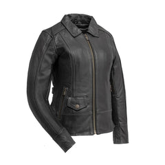 FIL174CDMZ-BL-Free Spirit - Women's Motorcycle Leather Jacket
