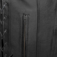 FIM618CFD-Gambler Men's Motorcycle Leather Vest