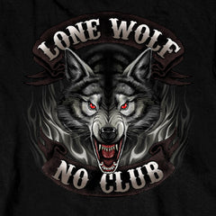 Hot Leathers GMD2007 Men's 'Lone Wolf No Club' Biker Long Sleeve Shirt