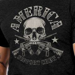 Hot Leathers GML1005 Men’s ‘American Support Crew’ Black T-Shirt