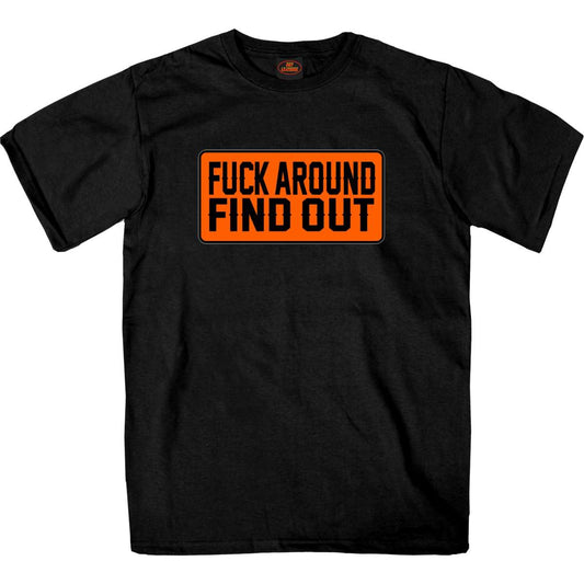 Hot Leathers GMS1504 Men's Black F*** Around Find Out T-Shirt