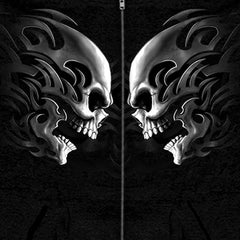 Hot Leathers GMZ4105 Men’s ‘Head Butt Skulls’ Black Hoodie with Zipper Closure