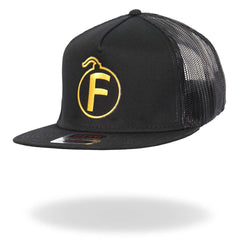 Hot Leathers Black and Yellow F Bomb Snapback Hat GSH2032