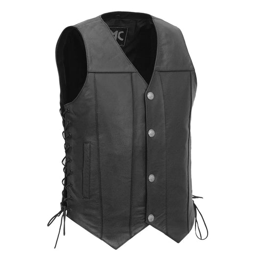 FMM612BSF-Gun Slinger Men's Motorcycle Western Style Leather Vest