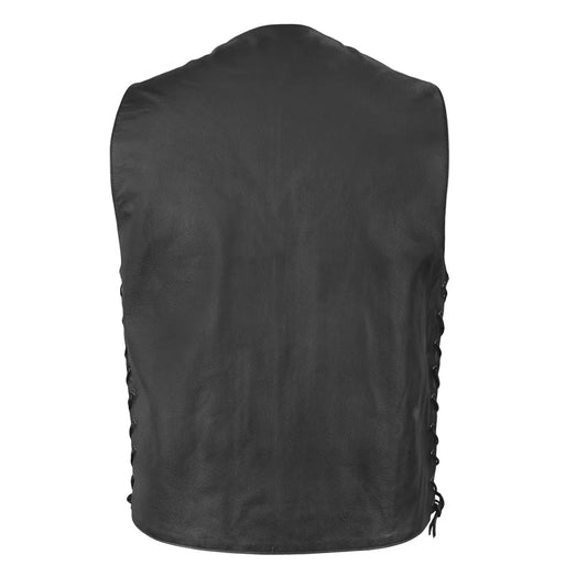 FMM612BSF-Gun Slinger Men's Motorcycle Western Style Leather Vest