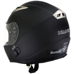 Milwaukee Helmets H500 Flat Black Chit-Chat Black Full Face Motorcycle Helmet with Wireless Communication