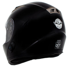 Milwaukee Helmets H510 Gloss Black Chit-Chat Full Face Wireless Motorcycle Helmet-Stream Music-Phone Calls