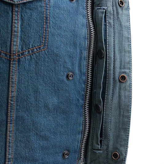 FIM629DM-Havoc Men's Denim Motorcycle Vest