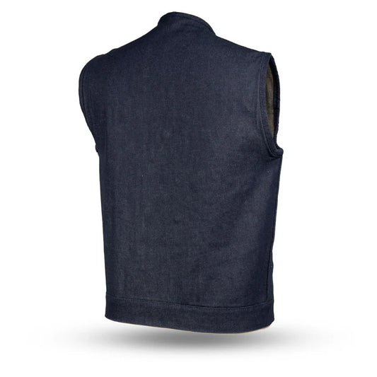 FIM634DM-Haywood Men's Motorcycle Denim Vest