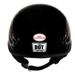 Hot Leathers HLD1028 USA Eagle Flat Black Motorcycle DOT Approved Skull Cap Half Helmet Biker