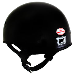 Hot Leathers HLD1002 Gloss Black Motorcycle DOT Approved Skull Cap Half Half Helmet Biker