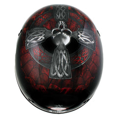 Hot Leathers HLD1008 Black Celtic Cross Motorcycle DOT Approved Skull Cap Half Helmet Biker