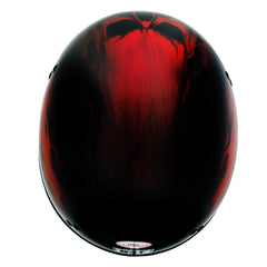 Hot Leathers HLD1018 Black Red Flame Skull Motorcycle DOT Approved Skull Cap Half Helmet Biker