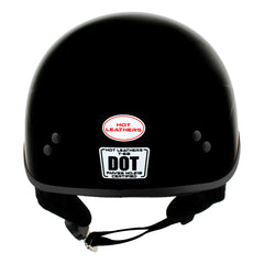 Hot Leathers HLD1036 Silver Flames Gloss Black Motorcycle DOT Approved Skull Cap Half Helmet for Men and Women Biker