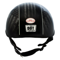 Hot Leathers HLD1042 Gloss Black Warrior Bullet Advanced DOT Approved Skull Half Helmet Biker
