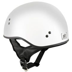 Hot Leathers HLT68 The O.G. Glossy White Motorcycle Skull Cap Half DOT Approved Helmet