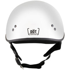 Hot Leathers HLT68 The O.G. Glossy White Motorcycle Skull Cap Half DOT Approved Helmet