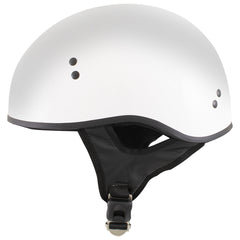 Hot Leathers HLT68 The O.G. Glossy White Motorcycle Skull Cap Half DOT Approved Helmet